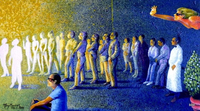 Das Ereignis, 2011, Acryl auf Leinwand, 40 x 55 cm • Το γεγονός, Ακρυλικά σε μουσαμά