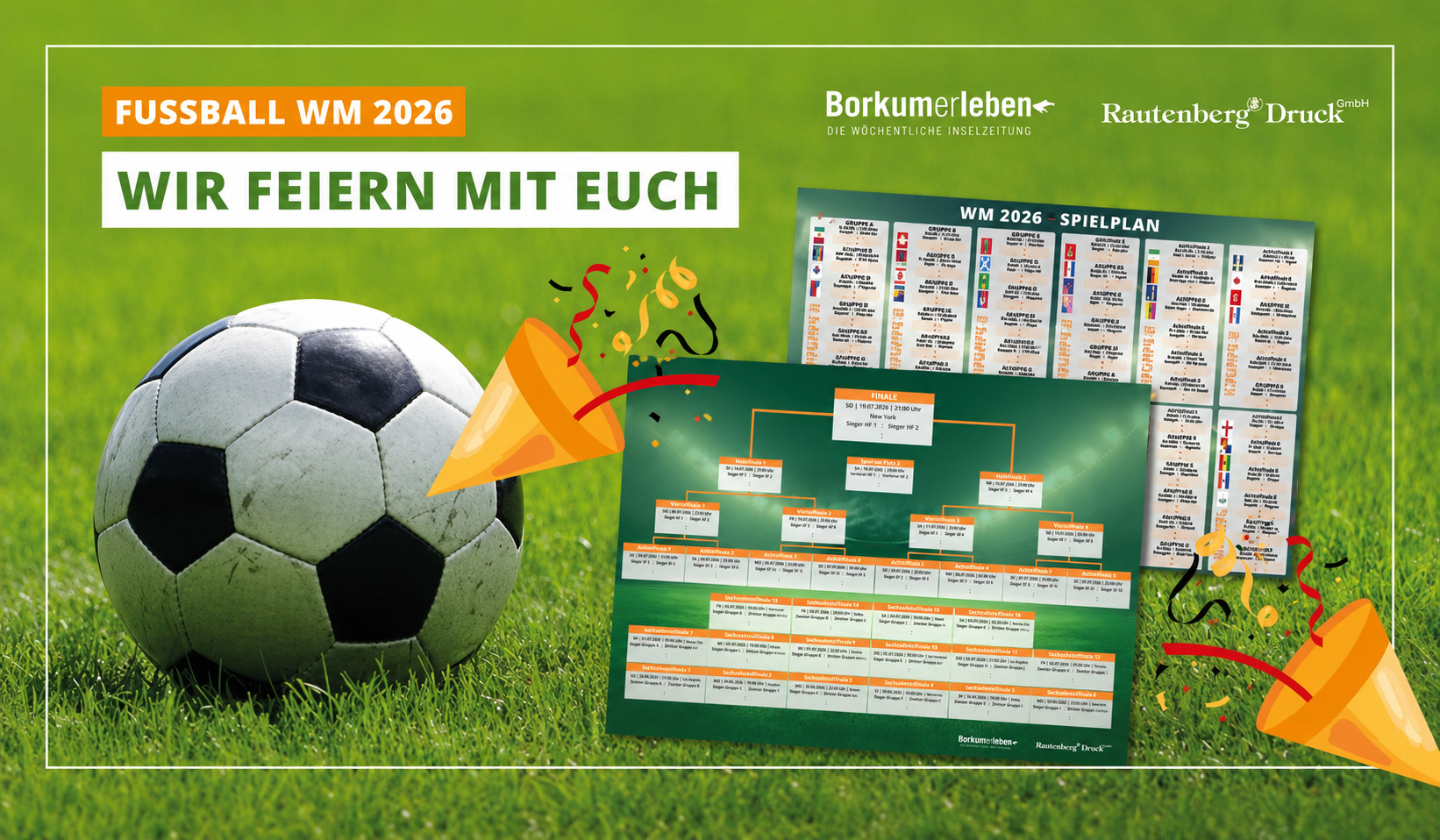 Gratis zur Fußball-WM: Spielplan von Borkumerleben und Rautenberg