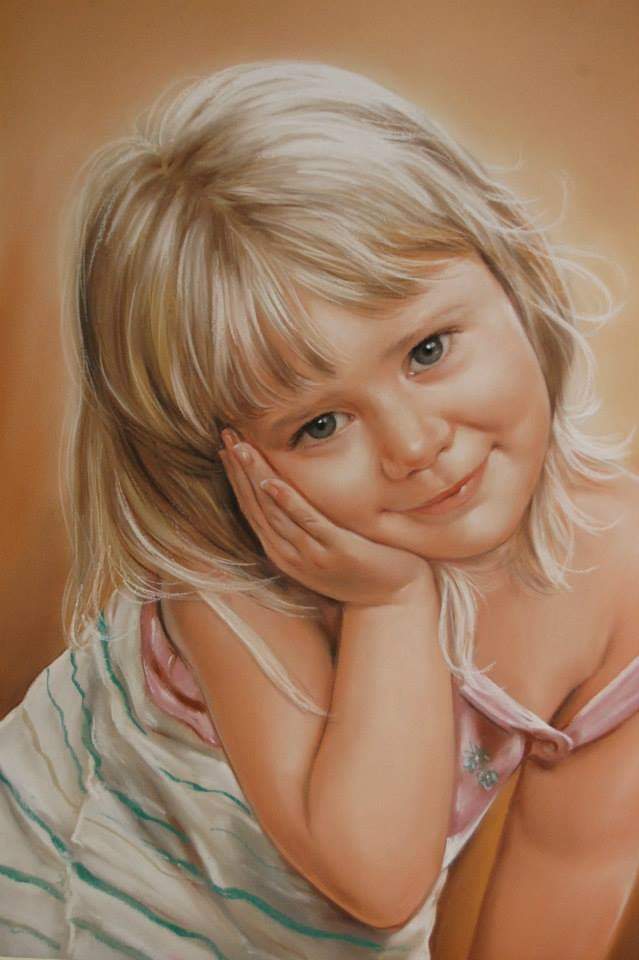 Kinder Portrait Pastell