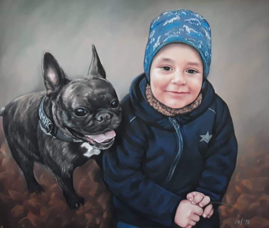 Kinder Portrait Pastell