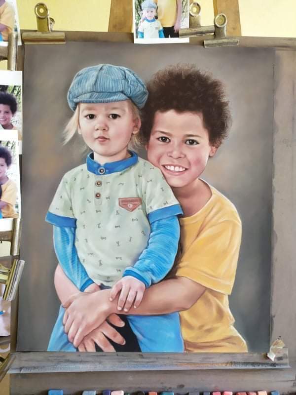 Kinder Portrait Pastell