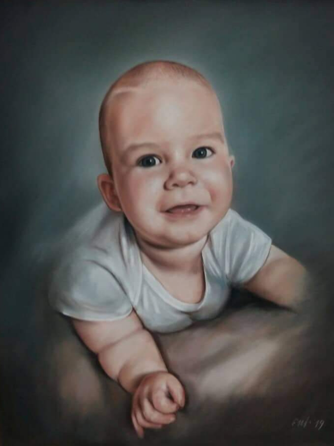 Kinder Portrait Pastell