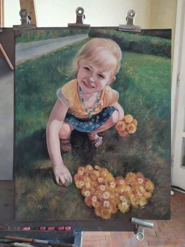 Kinder Portrait Pastell