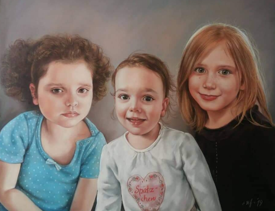 Kinder Portrait Pastell