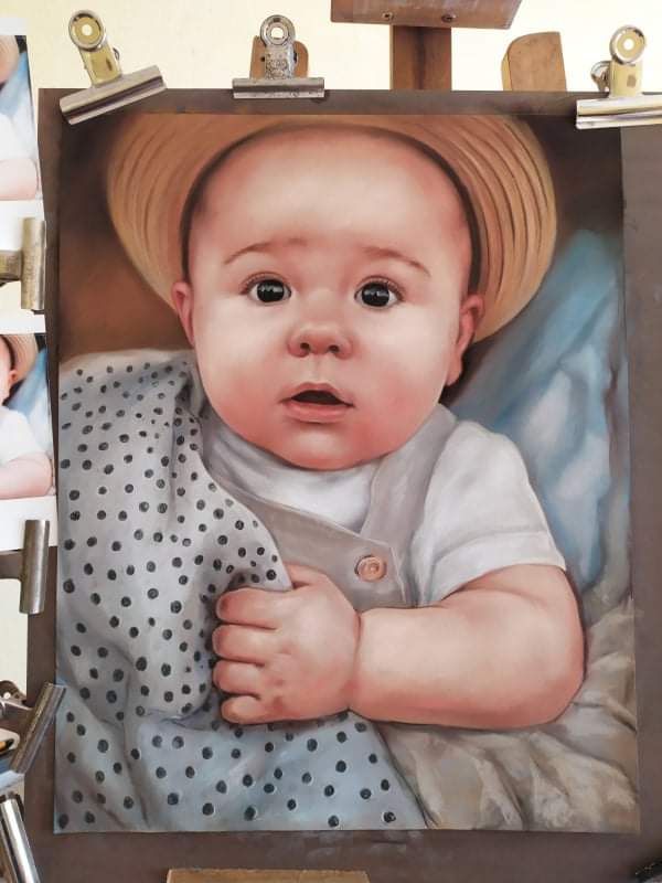 Kinder Portrait Pastell