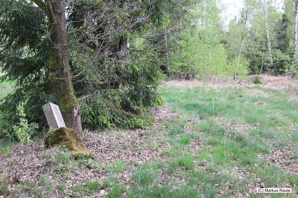 Am Fuße des Innerstestaudamms, wo noch immer die Trasse der "alten" Innerstetalbahn samt altem Kilometerstein auszumachen ist