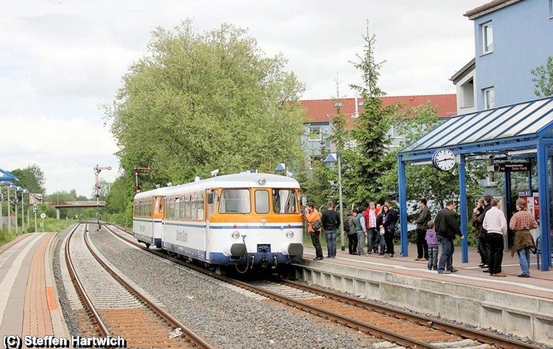 Hier mal ein Bild von der Nachmittagsrunde: Der Sonderzug im Bahnhof Salzgitter Bad