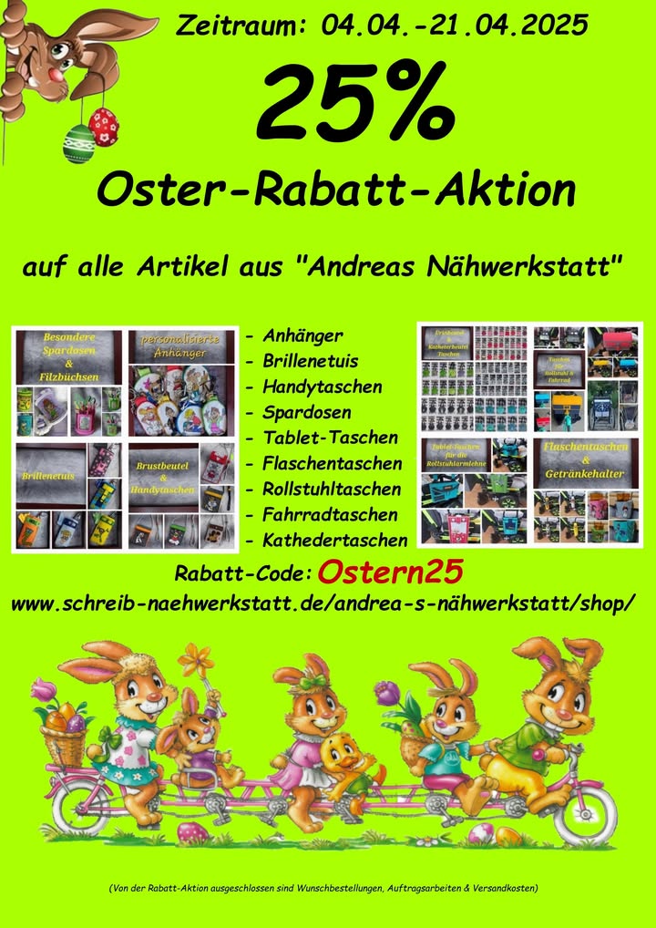 25%-mein Oster-Rabatt für euch