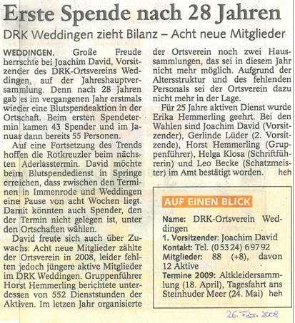 Erste Blutspende nach 28 Jahren