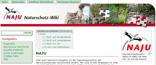 Example: NAJU conservation wiki