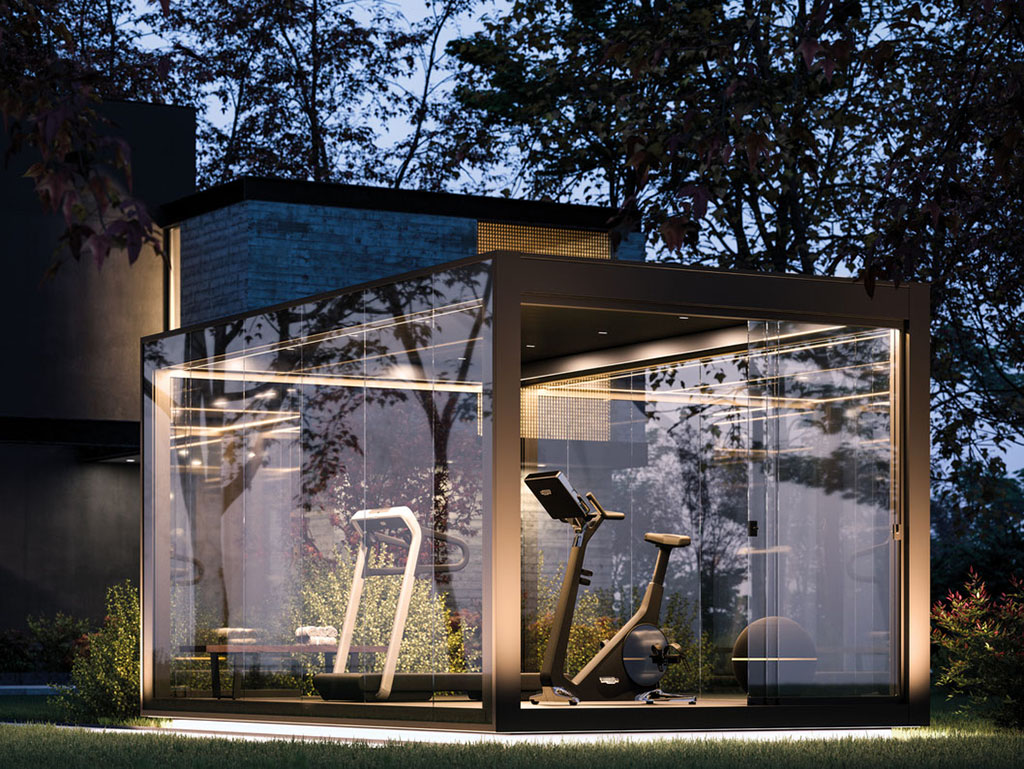 Kombination aus CONNECT-Glaswand und Glasschiebeelementen