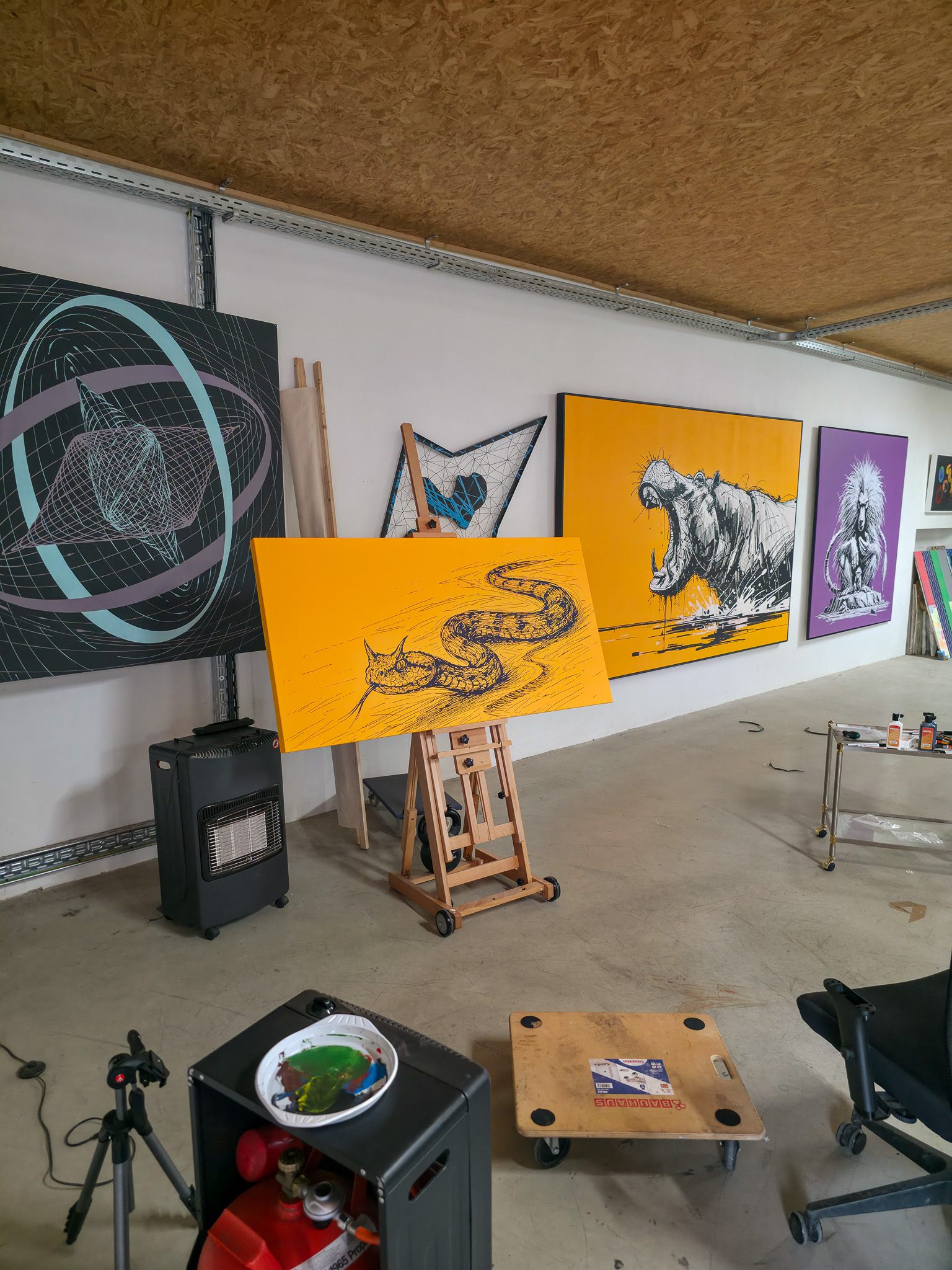 Entstehung von SHIFTING SANDS von Martin Lingens, WILD SKETCHES Serie, Atelieraufnahme