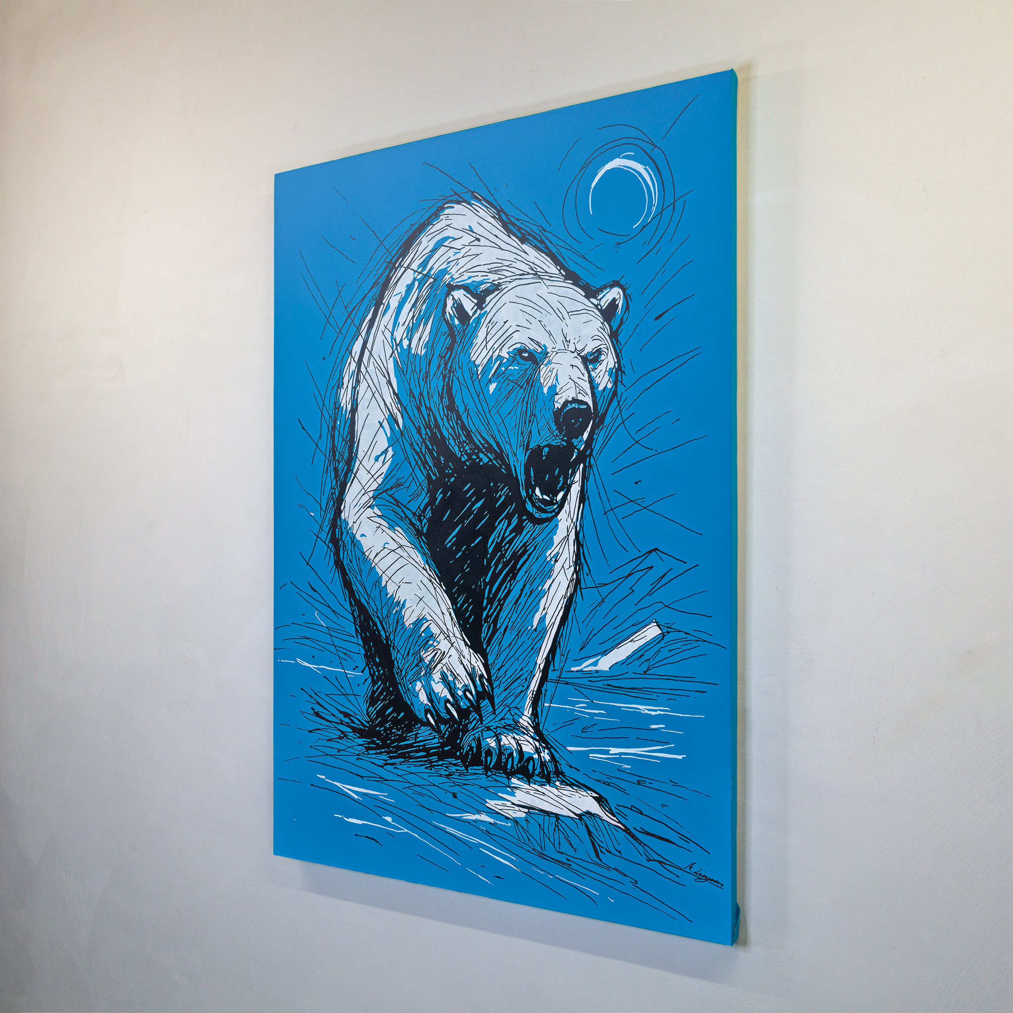 POINT OF NO RETURN - Martin Lingens - WILD SKETCHES - 2025 - Eisbaer - Blau - Acryl - 03