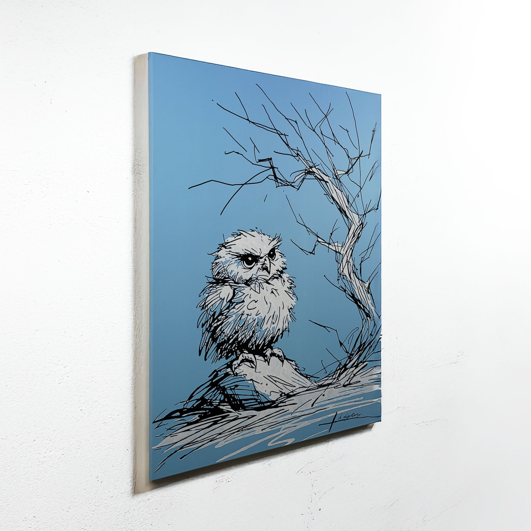Entstehung von "BIG OWL IS WATCHING YOU", Künstler Martin Lingens, WILD SKETCHES Serie, Eule