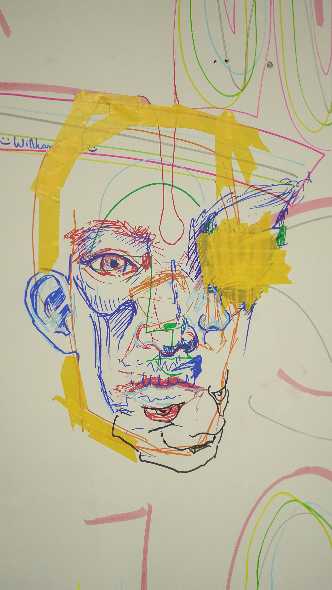 Beindruckendes Mix-Media Portrait auf unserer Gemeinschafts-Kunstwand