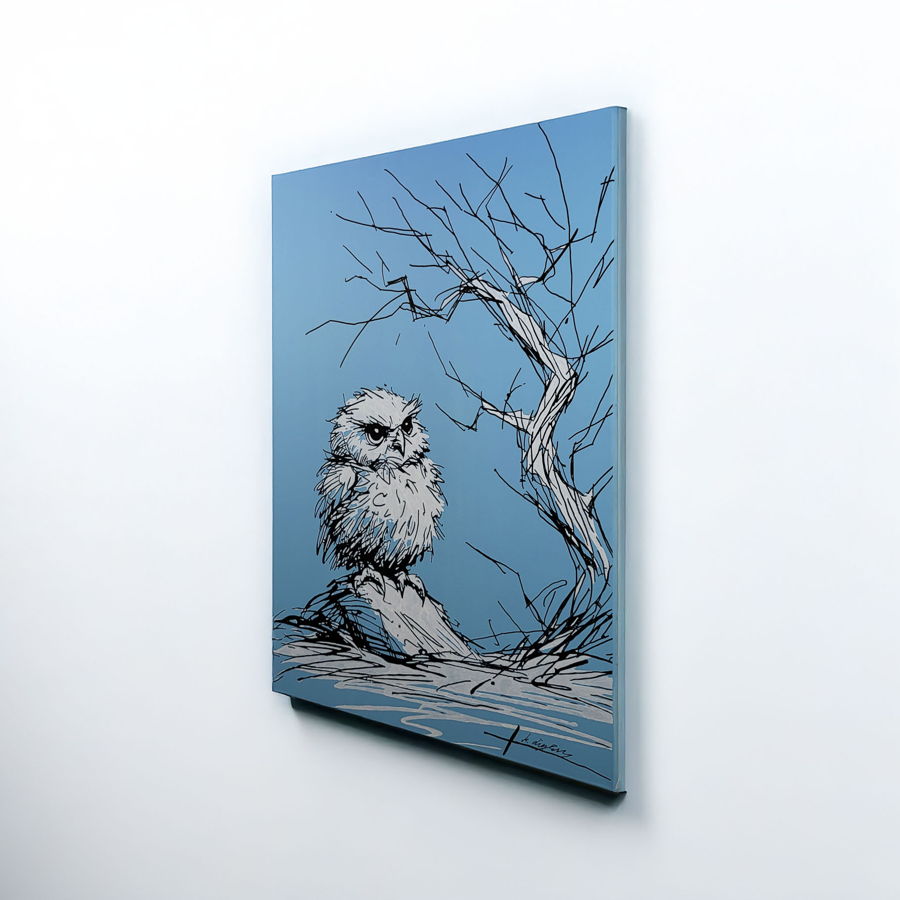 Entstehung von "BIG OWL IS WATCHING YOU", Künstler Martin Lingens, WILD SKETCHES Serie, Eule