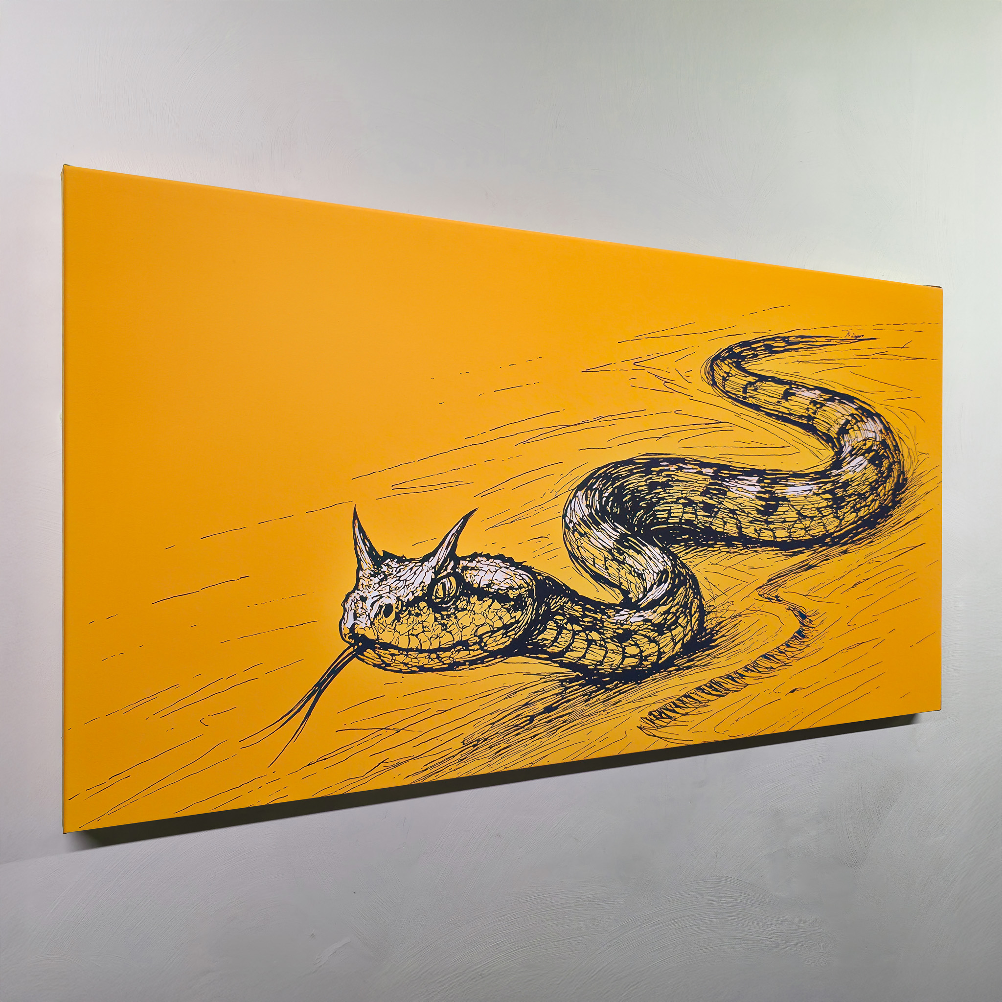 SHIFTING SANDS von Martin Lingens, WILD SKETCHES Serie, Hornviper, Gelb