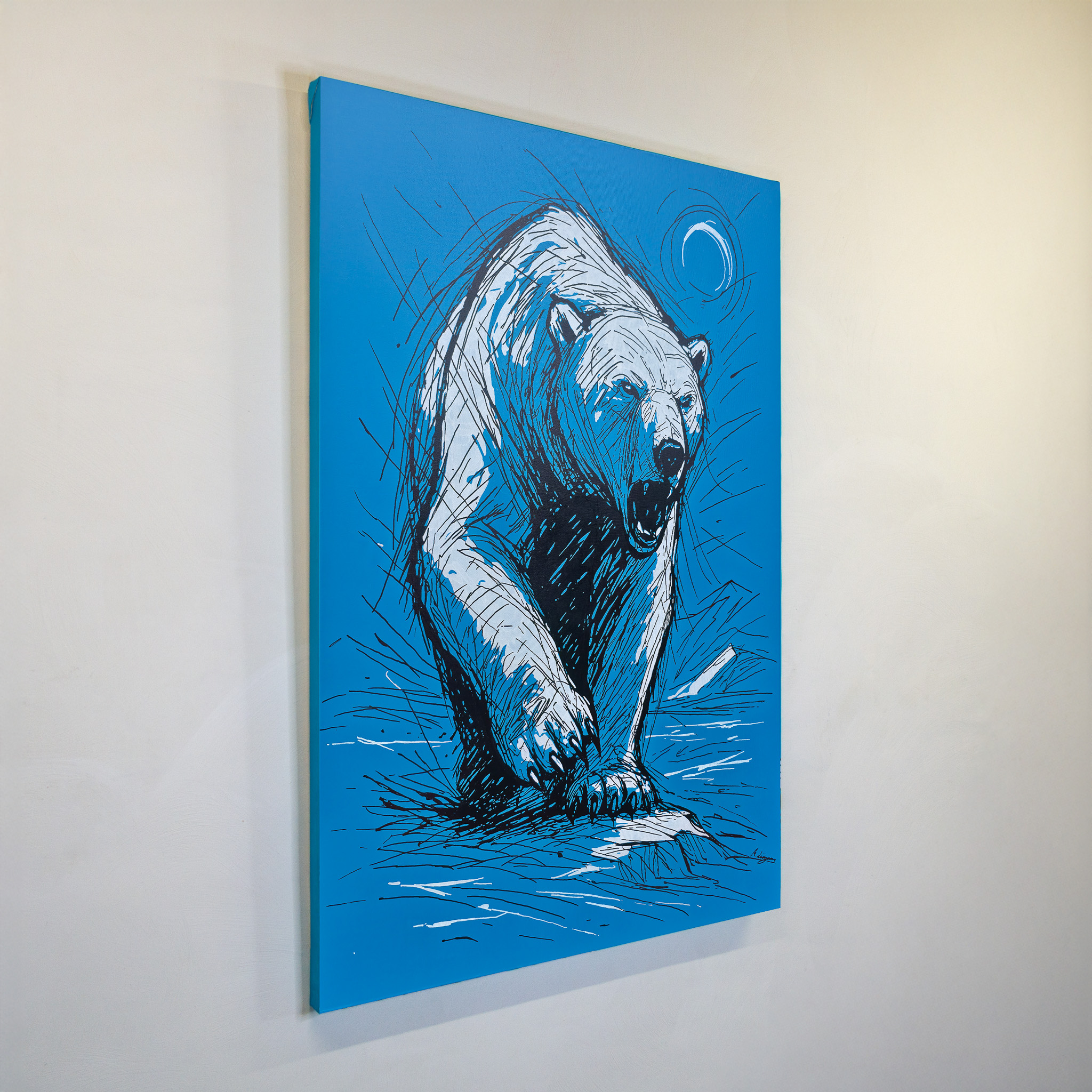 POINT OF NO RETURN - Martin Lingens - WILD SKETCHES - 2025 - Eisbaer - Blau - Acryl - 01