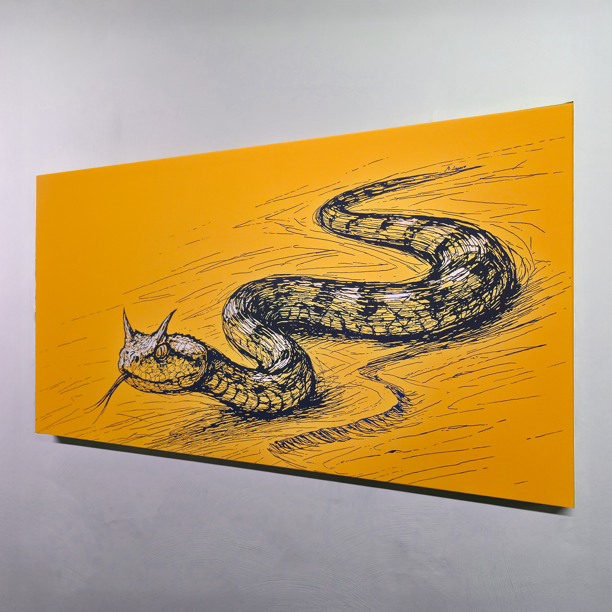 SHIFTING SANDS von Martin Lingens, WILD SKETCHES Serie, Hornviper, Gelb