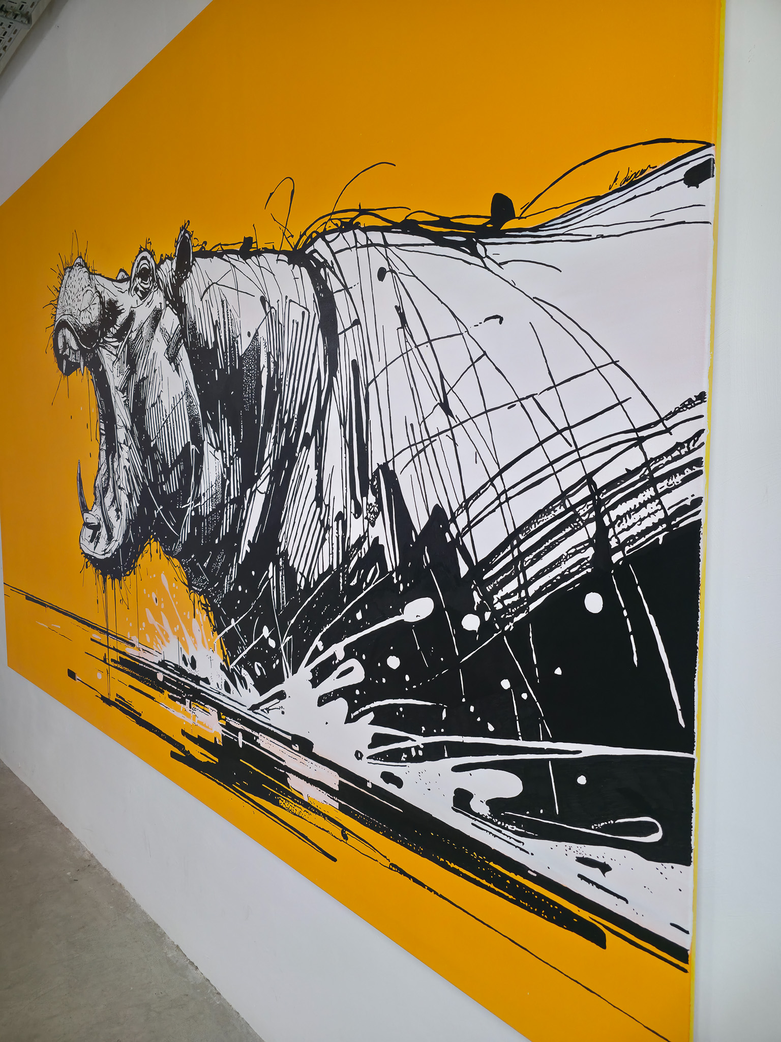 Nahaufnahme, Kunstwerk "HIPPOCALYPSE", Künstler Martin Lingens, WILD SKETCHES Serie