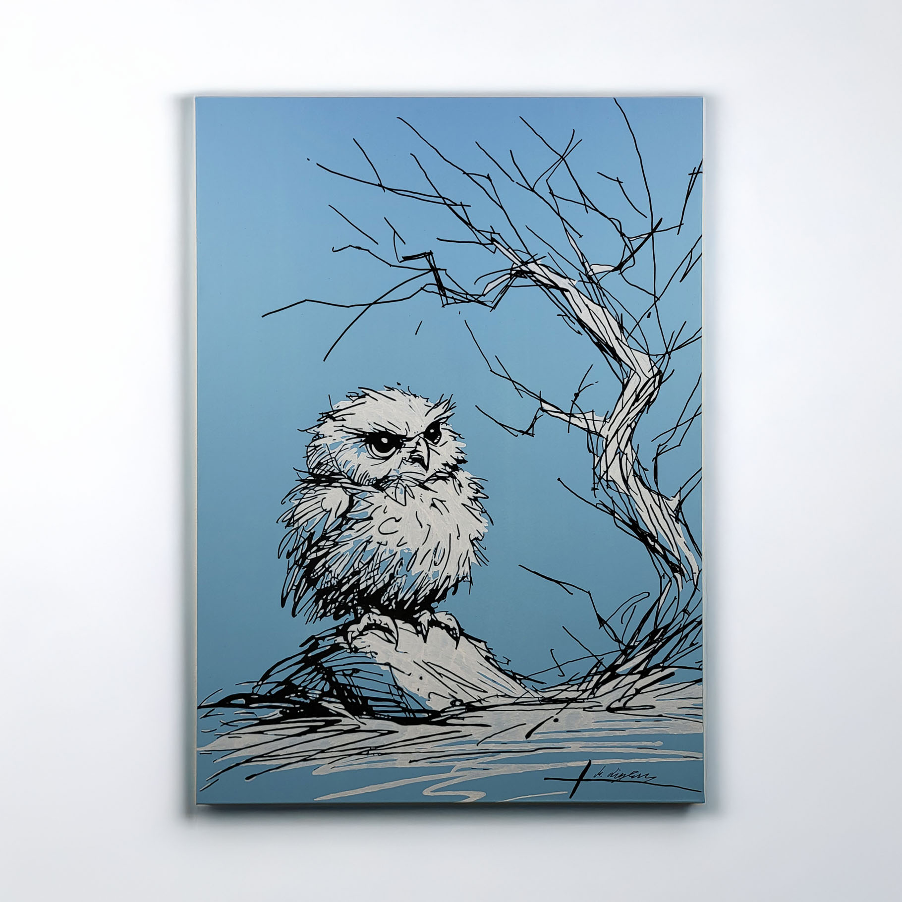 Entstehung von "BIG OWL IS WATCHING YOU", Künstler Martin Lingens, WILD SKETCHES Serie, Eule
