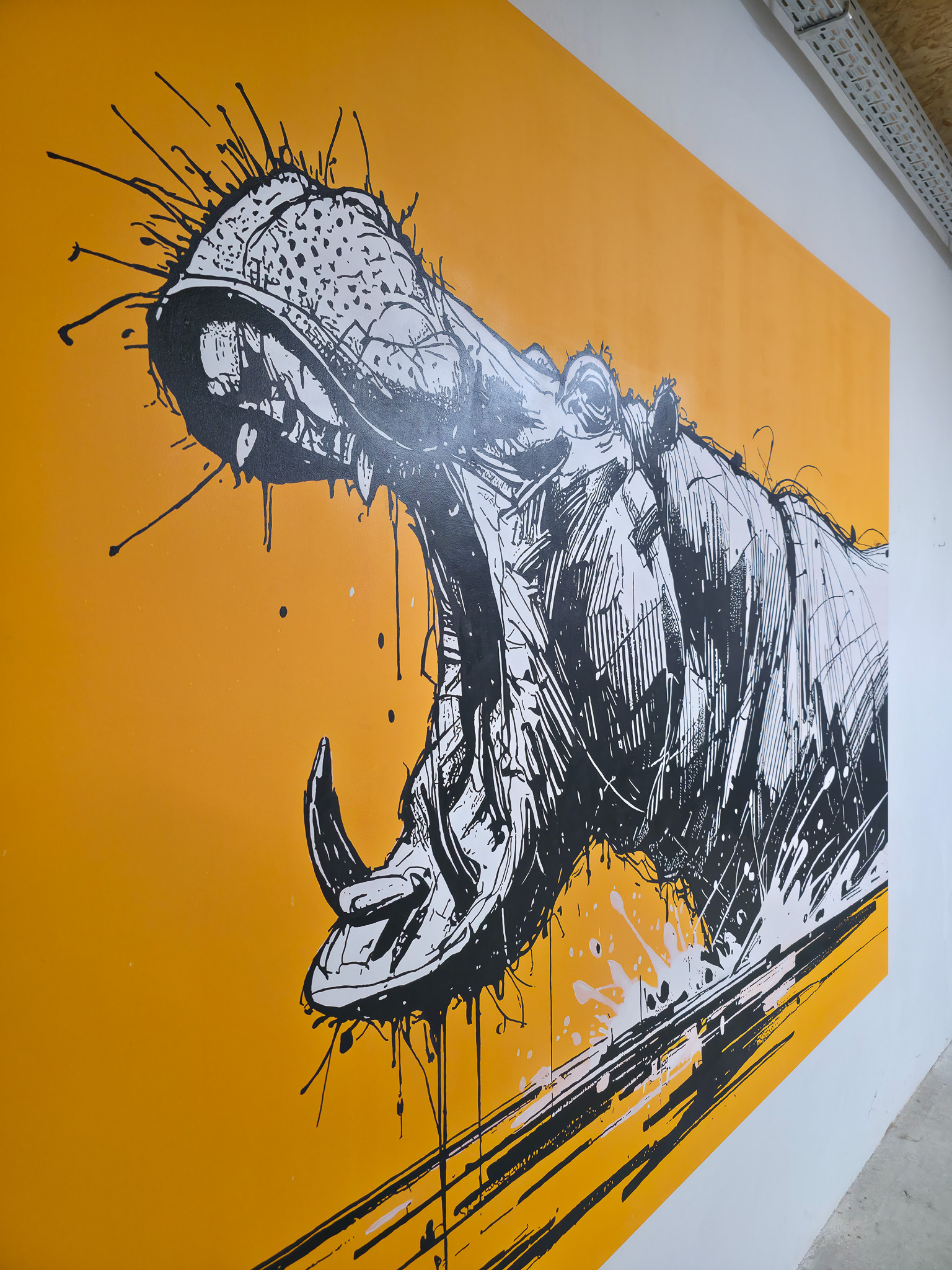 Nahaufnahme, Kunstwerk "HIPPOCALYPSE", Künstler Martin Lingens, WILD SKETCHES Serie