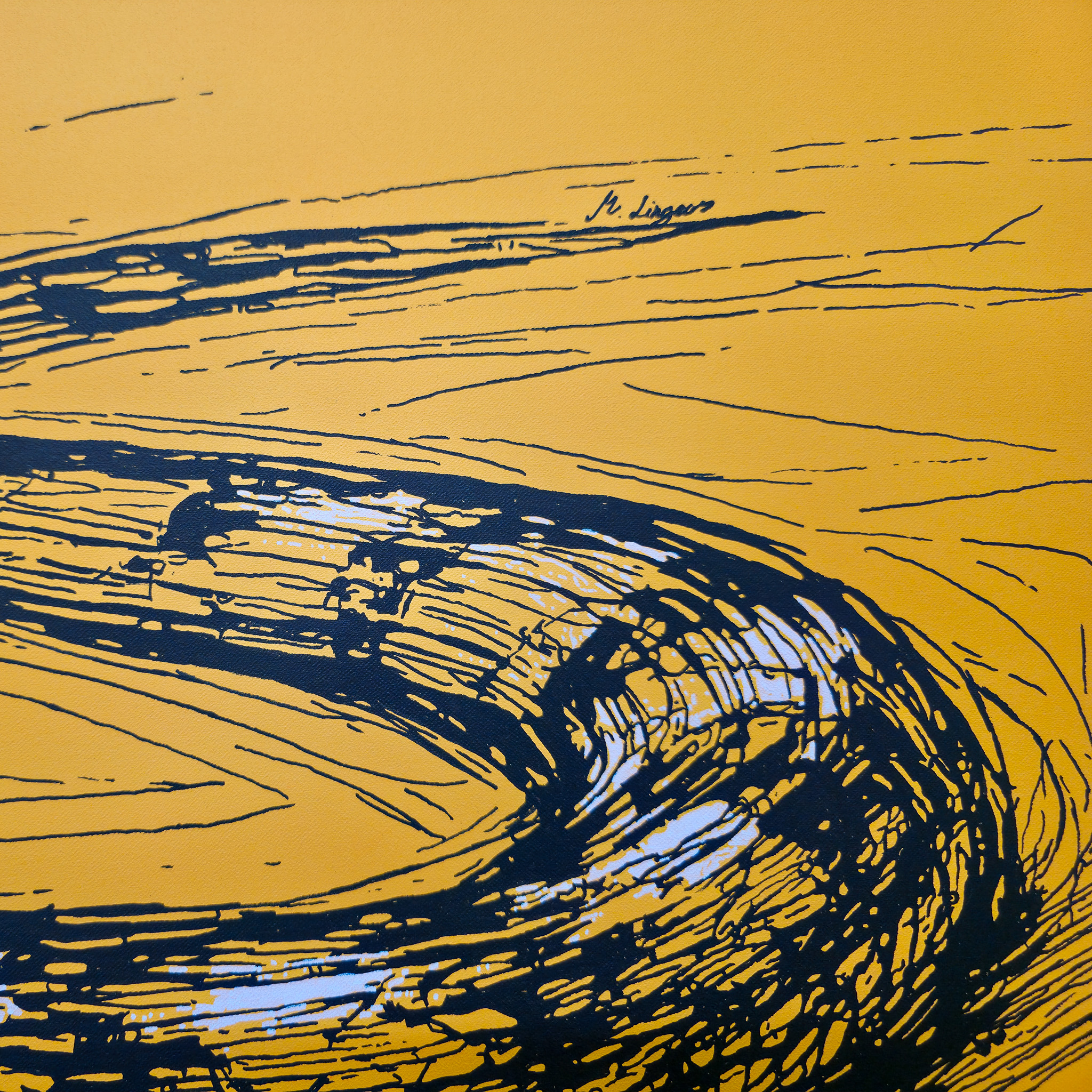 Nahaufnahme Signatur von SHIFTING SANDS von Martin Lingens, WILD SKETCHES Serie