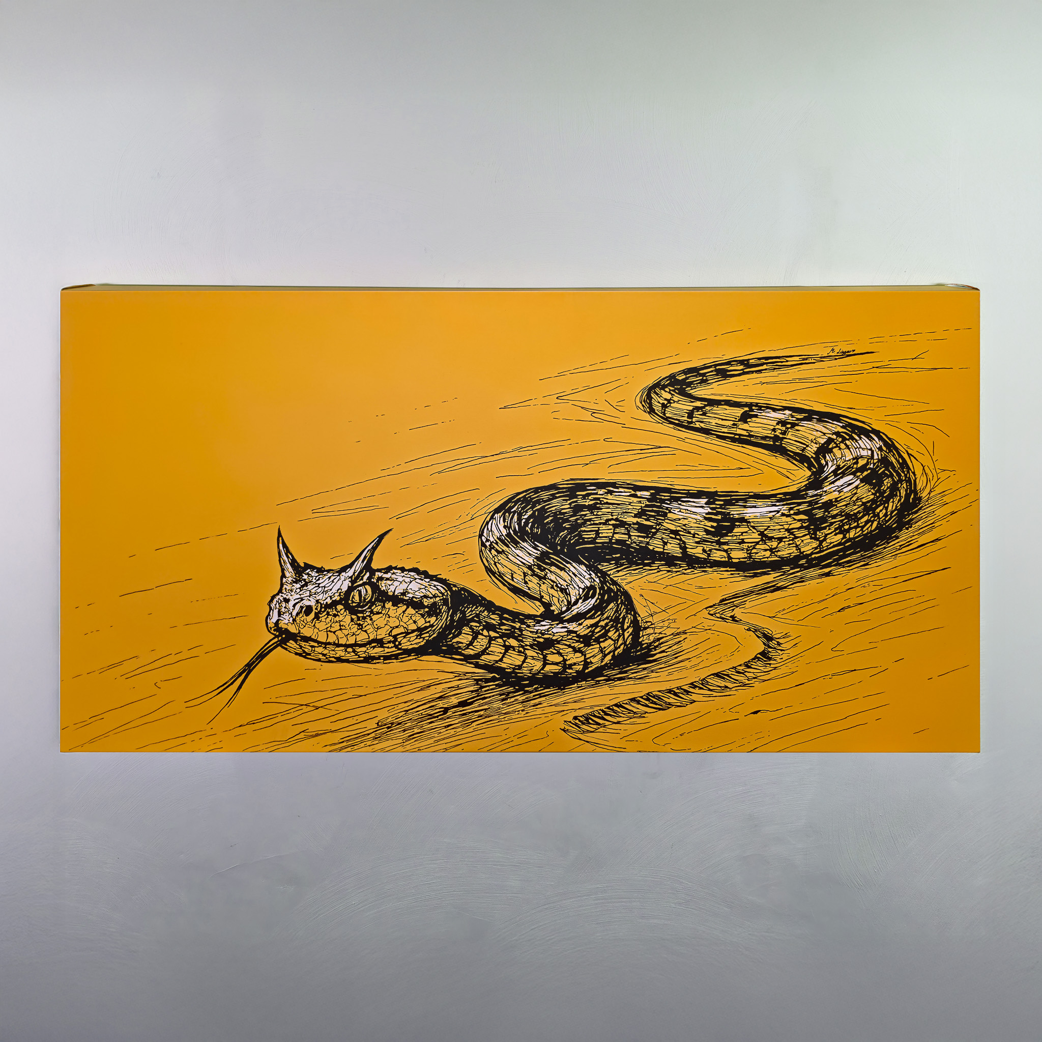 SHIFTING SANDS von Martin Lingens, WILD SKETCHES Serie, Hornviper, Gelb