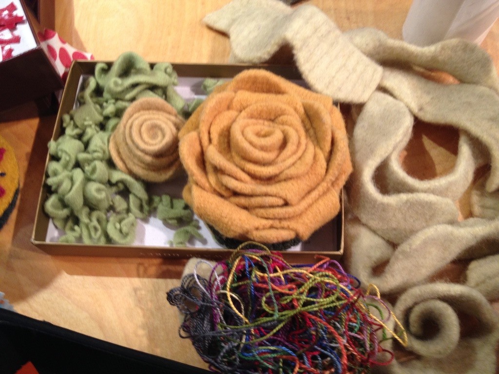 Creating roses from recycled wool Photo credit: Amy Mundinger