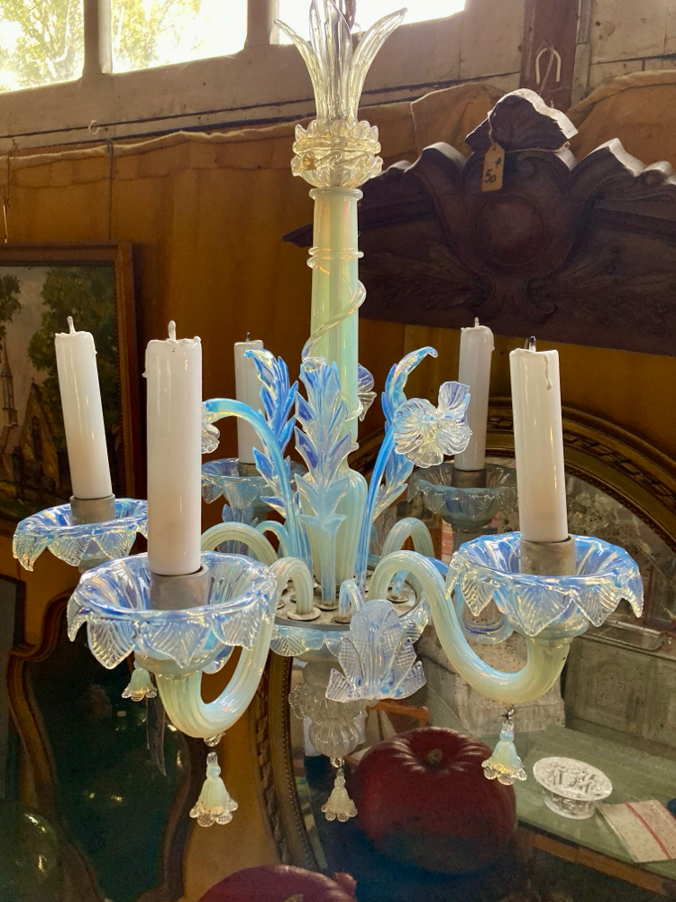 Lustre en verre  irisé de Murano