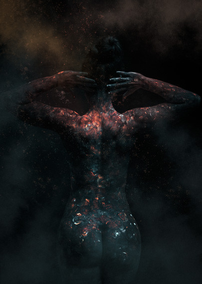 Erotikfoto mit Bodypaint aufgenommen im Fotostudio in Villach