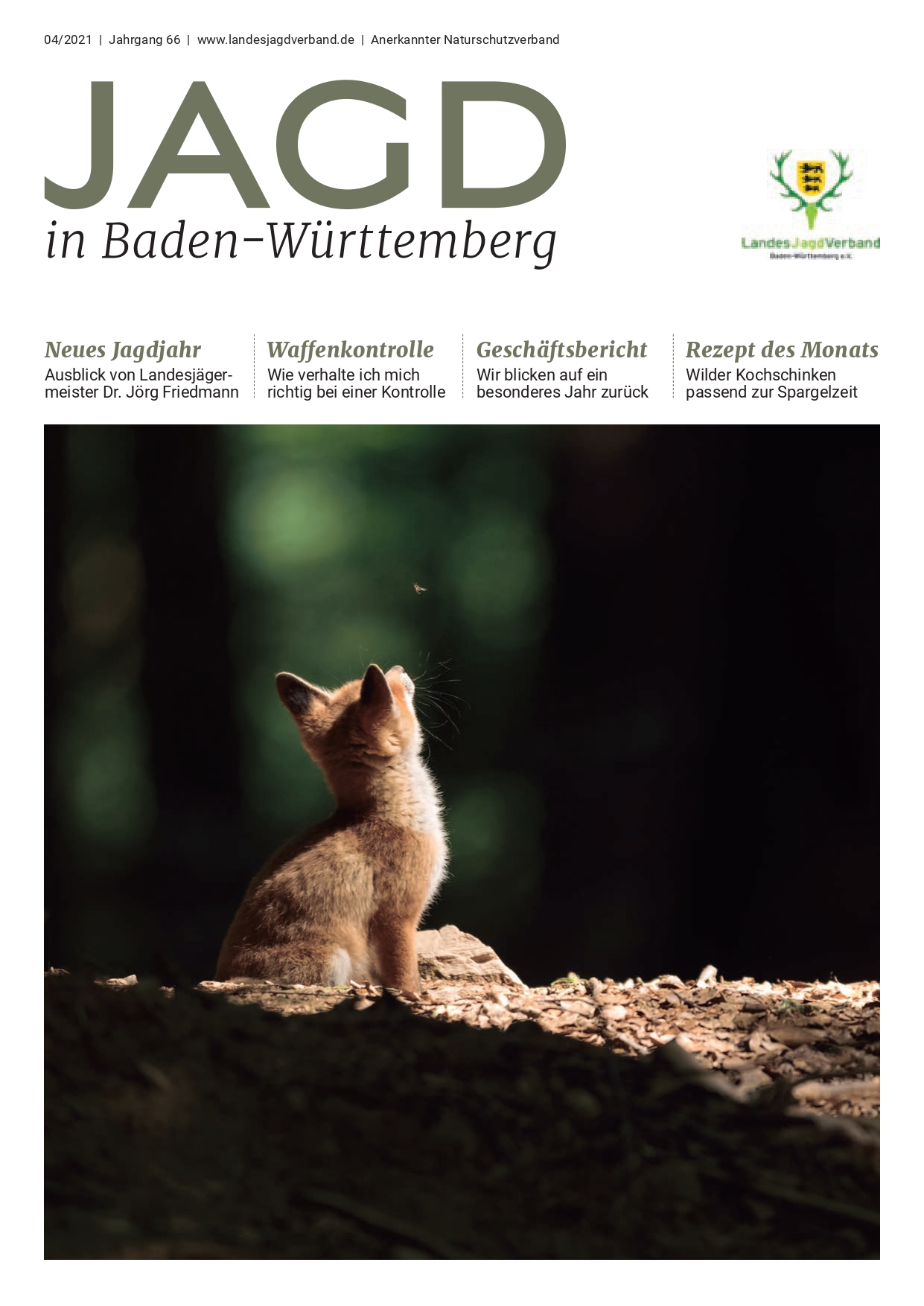 Titelseite der Jagd in Baden-Württemberg Nr. 4/2021