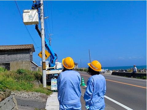 架空施設工事の現場見学です。