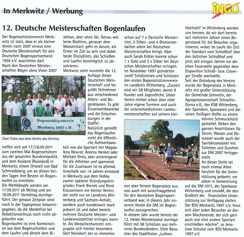 Artikel der Zeitungschrift Ingo