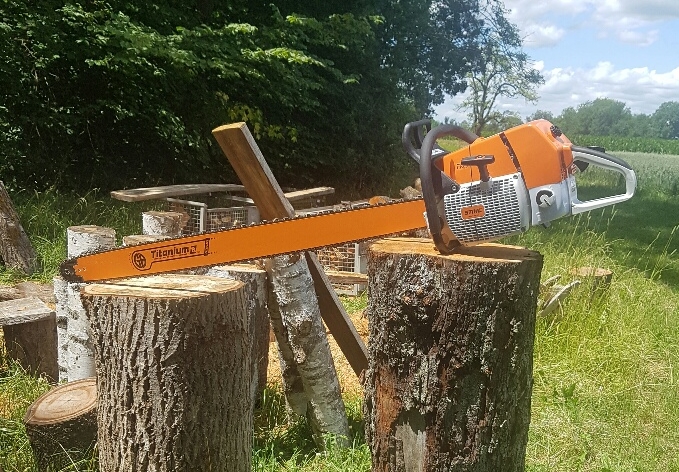 MS 880 mit Oregon Schwert 1500mm und Längsschnittkette 10 Grad Schliff