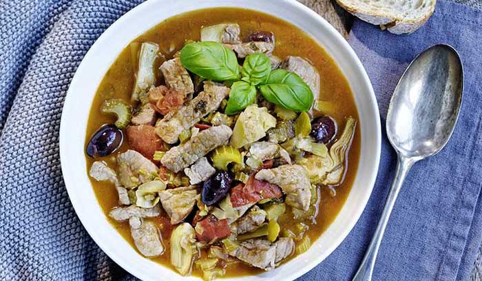 Geschnetzeltes Kalbfleisch mediterran