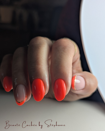 Pose orange french gel Ongles La Ravoire près de Chambéry