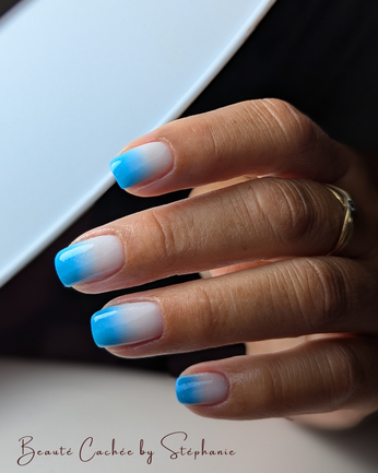 Babycolor bleu vernis semi permanent blanc laiteux Manucure russe 