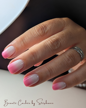 Babycolor rose fluo blanc laiteux vernis semi permanent Beauté Cachée by Stéphanie
