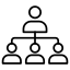 Teamlead mit Team als skizzierte hierarchische Aufstellung