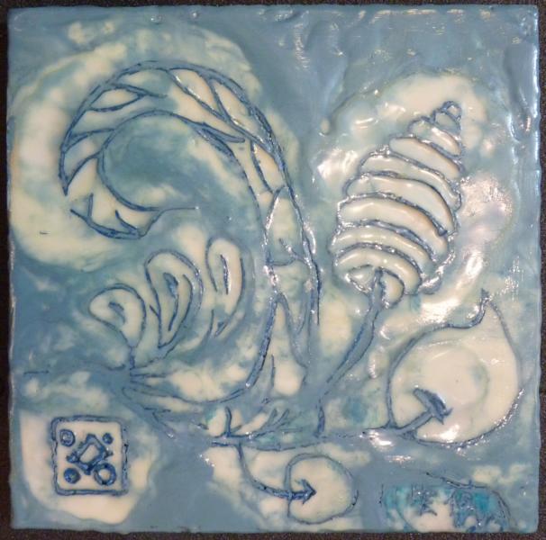 2016-12 Kachel 01 - Encaustic Saeta-Technik auf Holz 20x20