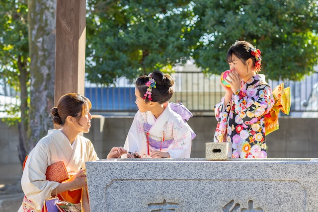 出張撮影　出張カメラマン　練馬区　光が丘　北野八幡神社　七五三　女性カメラマン　自然体
