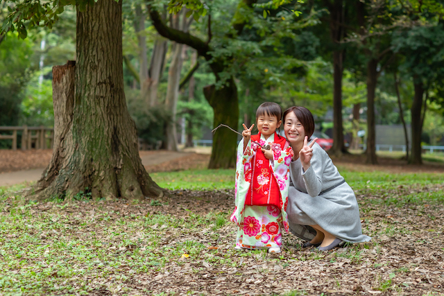 七五三　お宮参り　出張撮影　ロケーションフォト　出張カメラマン　家族写真　和田堀公園