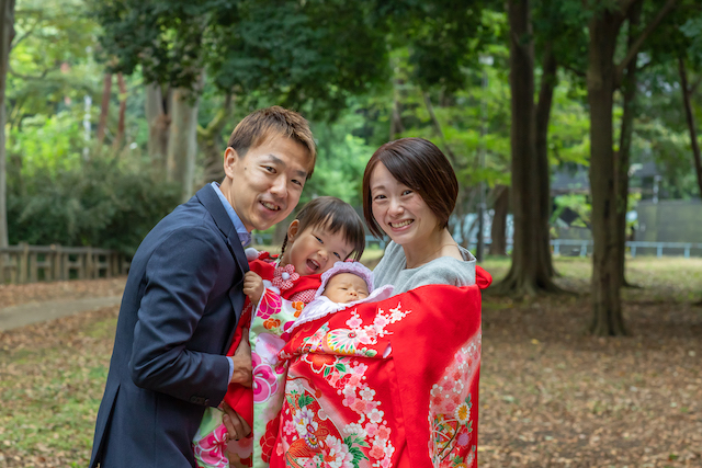 七五三　お宮参り　出張撮影　ロケーションフォト　出張カメラマン　家族写真　和田堀公園