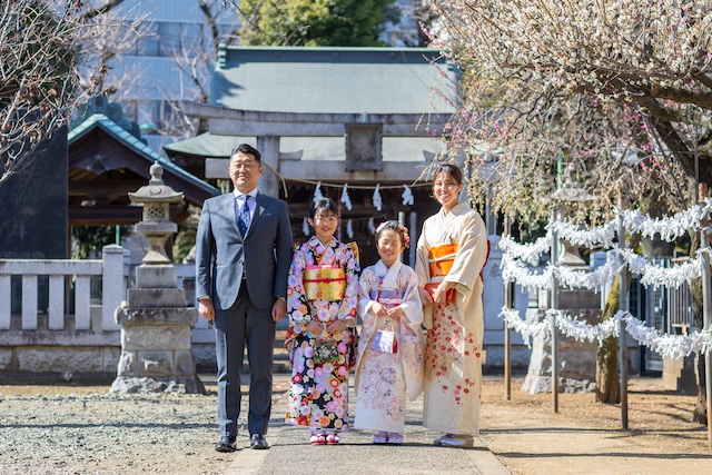 出張撮影　出張カメラマン　練馬区　光が丘　北野八幡神社　七五三　女性カメラマン　自然体