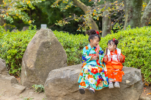 調公園(つきのみやこうえん)で7歳と3歳の七五三撮影☆撮影レポート