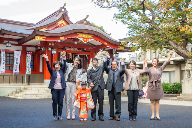 東京　大田区　旗岡八幡神社　七五三　出張撮影