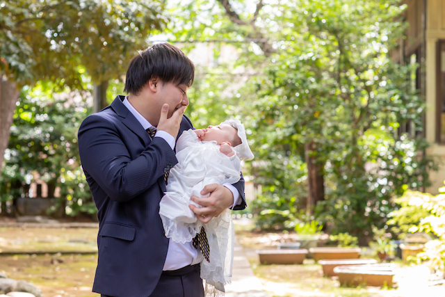 出張撮影　家族写真　お宮参り　出張カメラマン　長崎神社　七五三　女性カメラマン