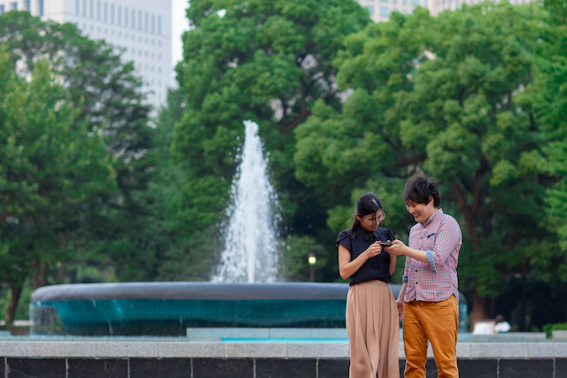 東京　日比谷公園　公園フォト　出張撮影　カップルフォト　出張カメラマン　お得　家族写真