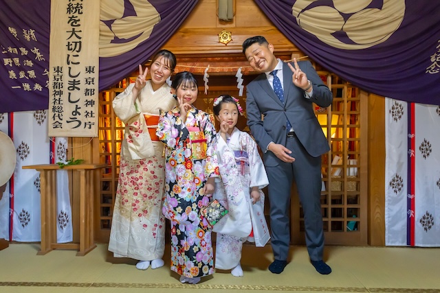 出張撮影　出張カメラマン　練馬区　光が丘　北野八幡神社　七五三　女性カメラマン　自然体